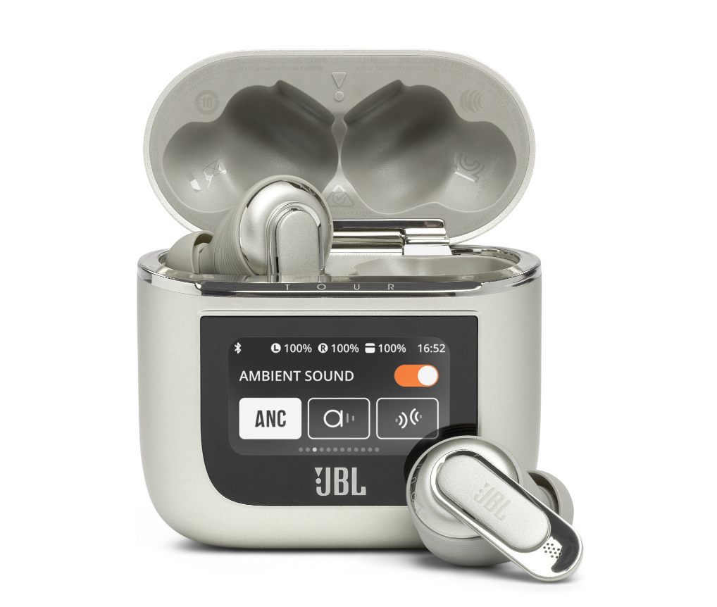 JBL Tour Pro 2
True wireless earbuds
Noise cancelling earbuds
Touch display earbuds
Smart charging case
Best ANC earbuds
JBL Pro Sound
Bluetooth earbuds with touchscreen
Premium wireless headphones
Experience the future of audio with the JBL Tour Pro 2 — true wireless earbuds with adaptive noise cancelling, a smart touchscreen charging case, and JBL Pro Sound. These Bluetooth 5.3 earbuds offer crystal-clear calls, deep bass, and up to 40 hours of battery life.With voice assistant support, 6-mic call clarity