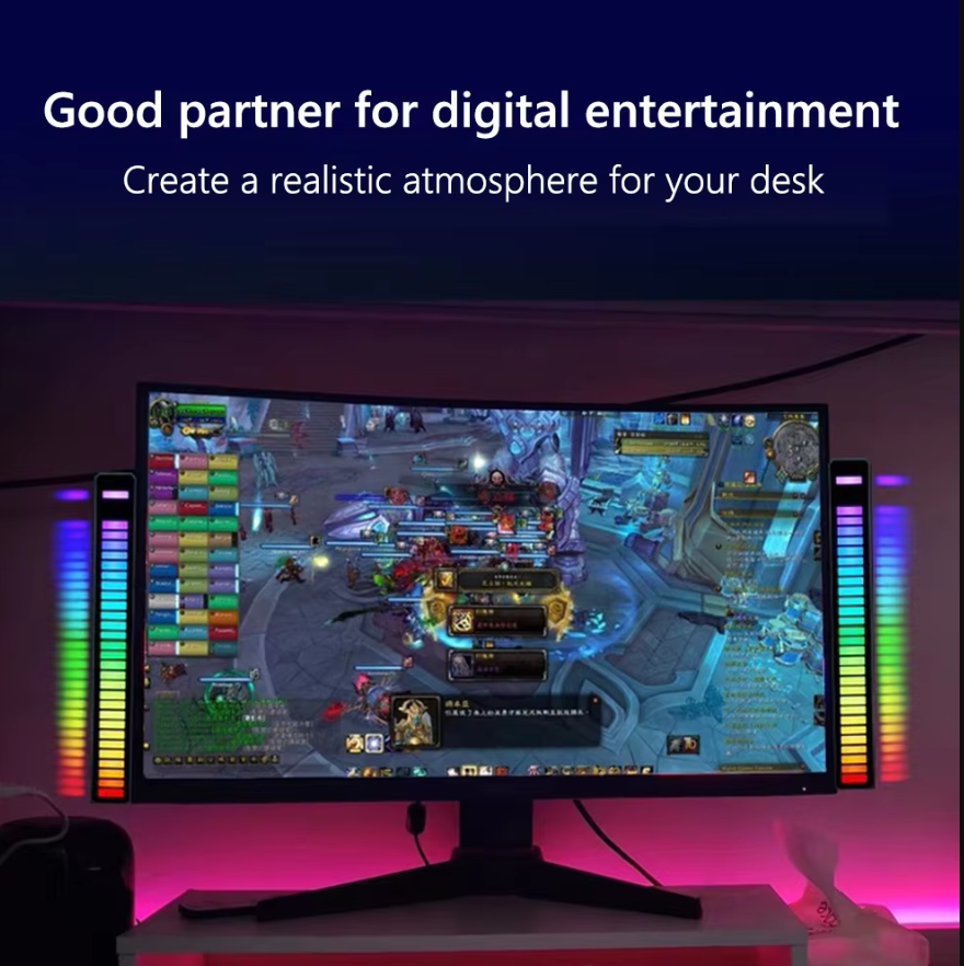 Music Levels Lights - Music Sync RGB LED Light Bar – Bluetooth Sound Reactive Ambient Lamp