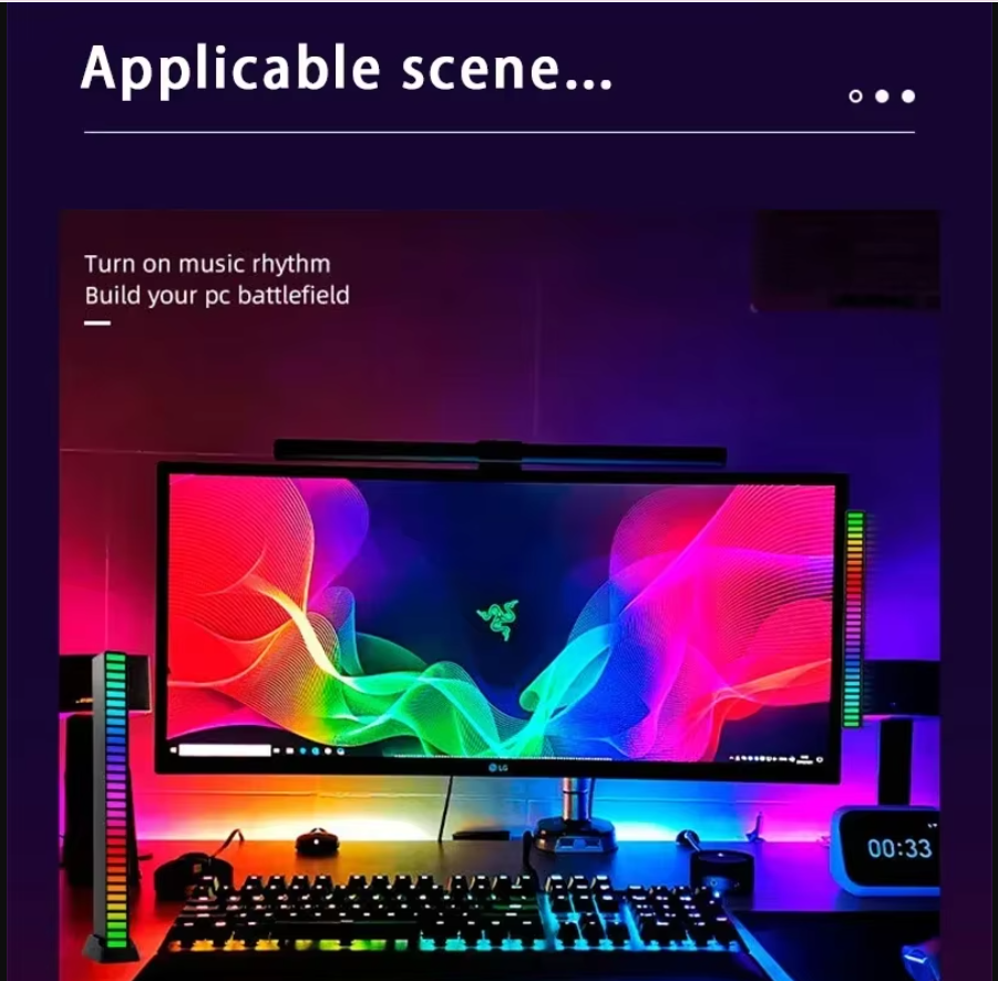 Music Levels Lights - Music Sync RGB LED Light Bar – Bluetooth Sound Reactive Ambient Lamp