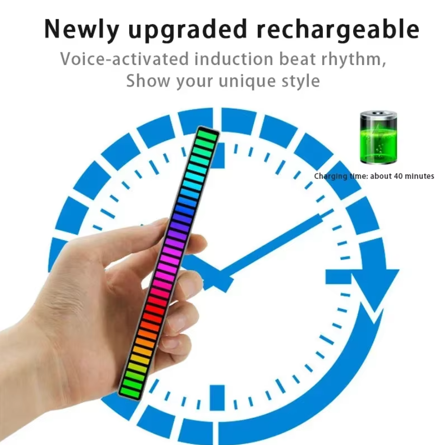 Music Levels Lights - Music Sync RGB LED Light Bar – Bluetooth Sound Reactive Ambient Lamp